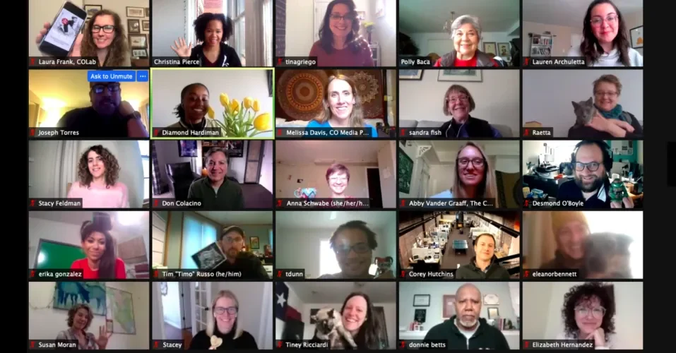 A screenshot of a zoom meeting with CMP and other collaborators
