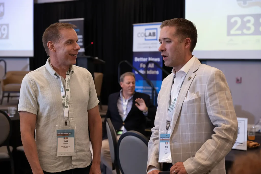 Todd Chamberlin and Kyle Clerk engage in conversation at the CPA Annual Convention