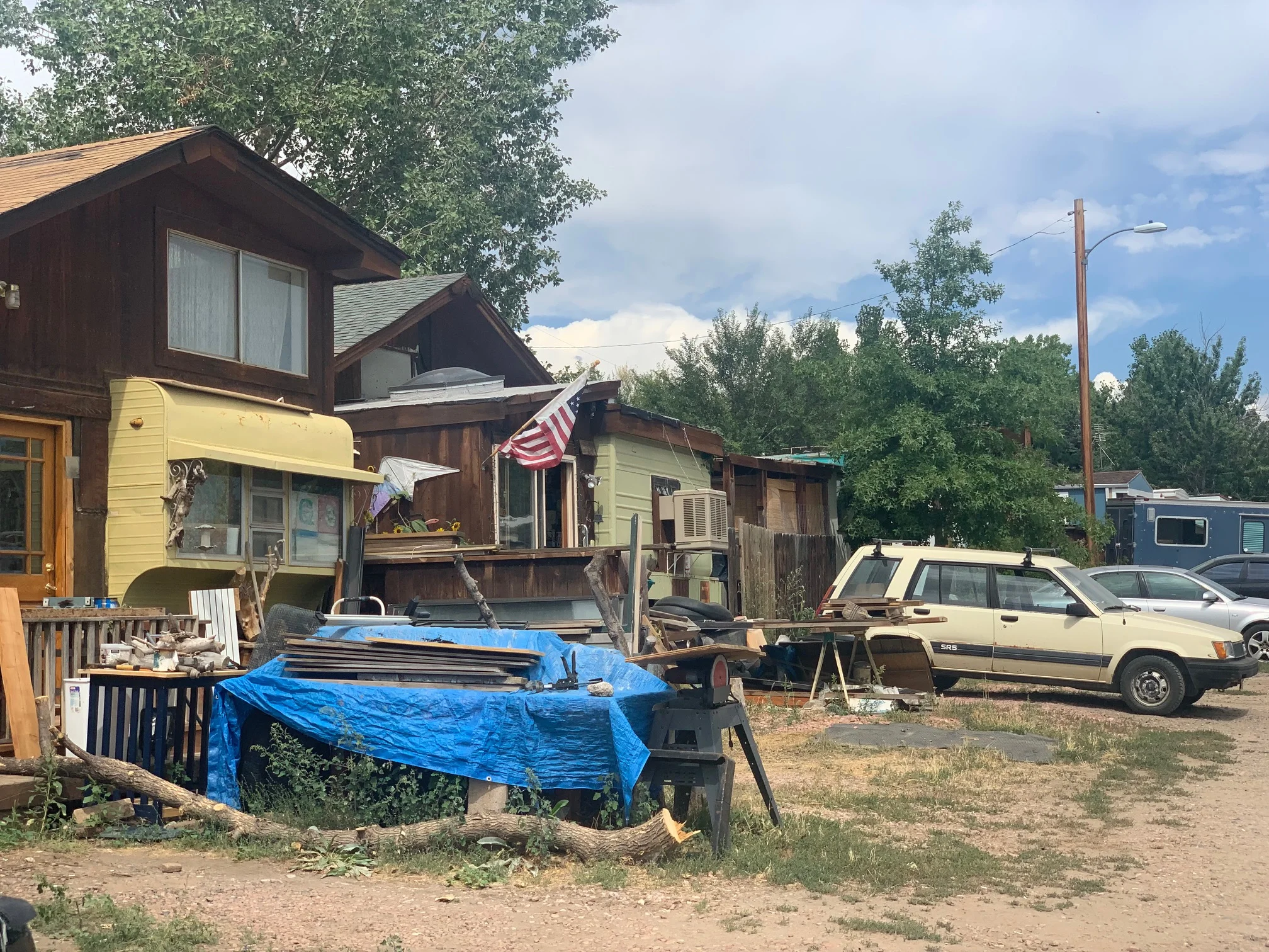 An alley in a mobile home community